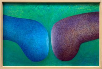 Blå och violett form 85 x 110